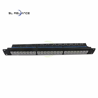 백 바가있는 1U UTP 24Port CAT6 키스톤 패치 패널 캐비닛
